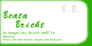 beata bricht business card